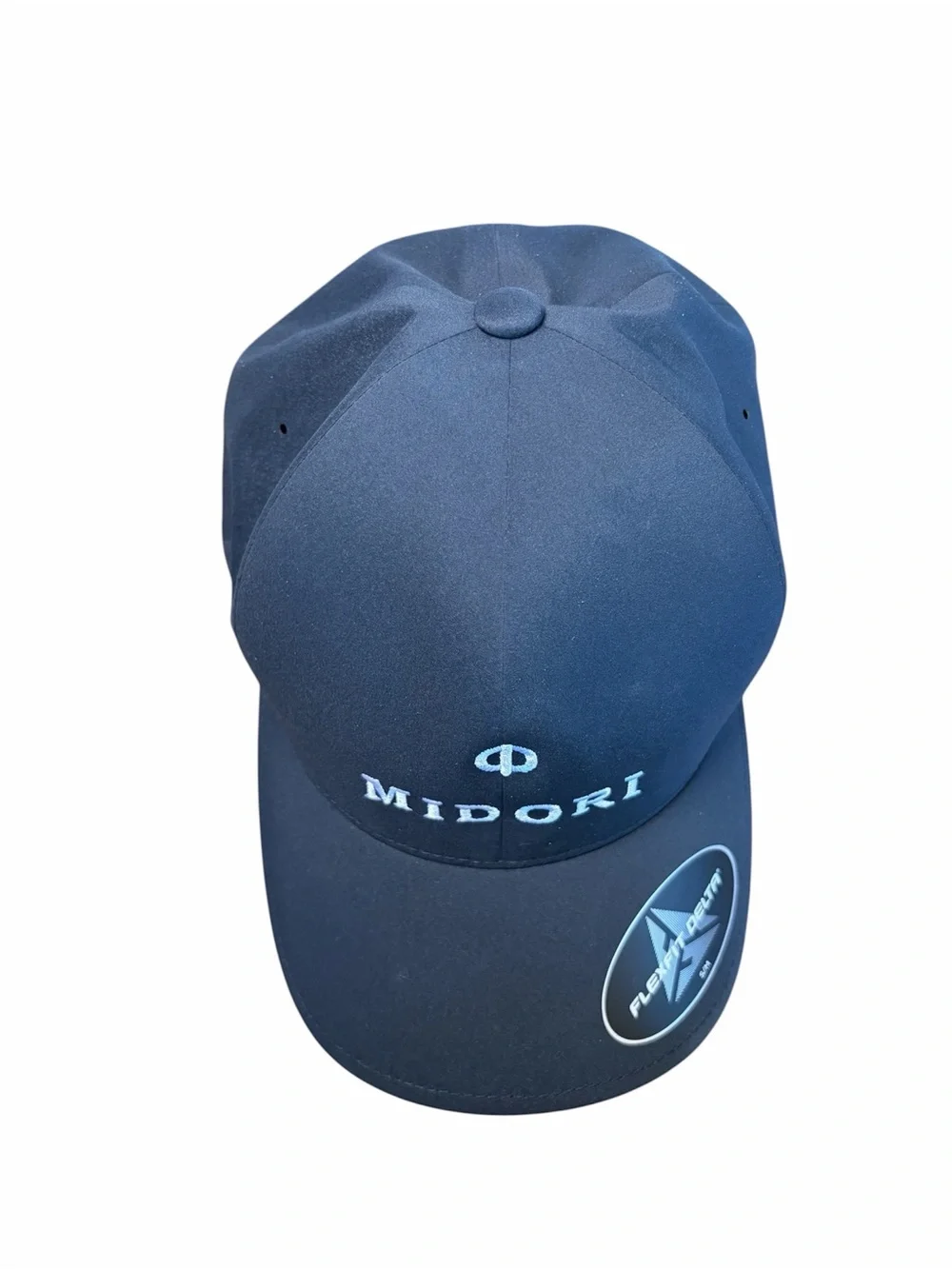 Midori Port Authority Black Baseball Cap - Flexfit Delta Size S/M